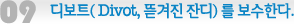 디보트( Divot, 뜯겨진 잔디) 를 보수한다.